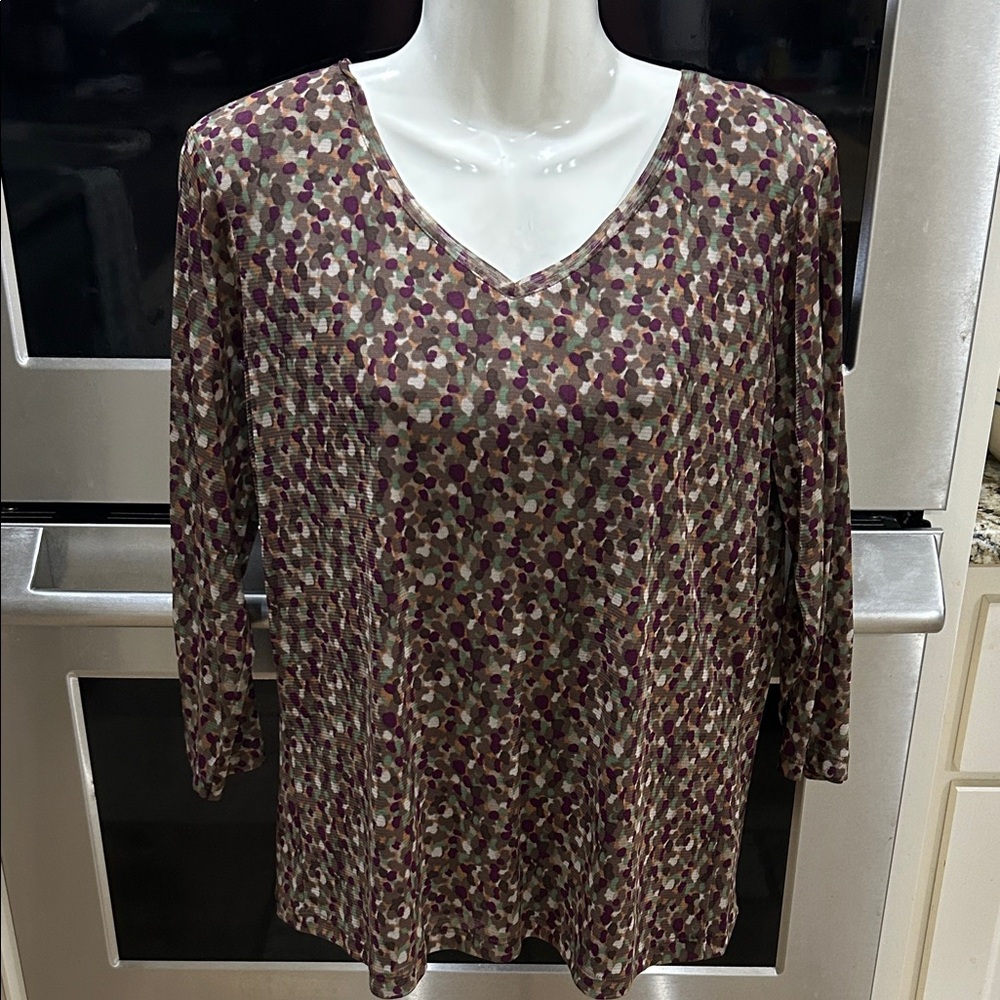Croft & Barrow Women's Long Sleeve Patterned Top